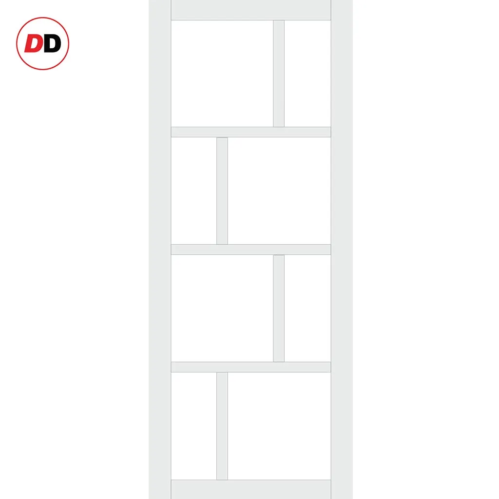 Bespoke Handmade Eco-Urban® Kochi 8 Pane Double Evokit Pocket Door DD6415G Clear Glass - Colour Options