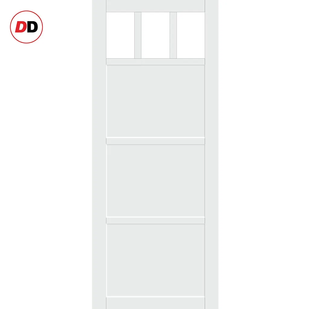 Bespoke Handmade Eco-Urban® Lagos 3 Pane 3 Panel Double Absolute Evokit Pocket Door DD6427G Clear Glass - Colour Options