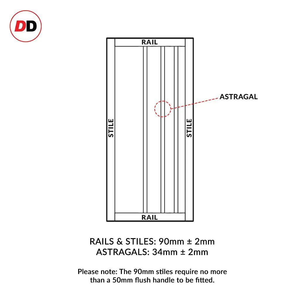 Bespoke Handmade Eco-Urban® Malmo 4 Panel Single Absolute Evokit Pocket Door DD6401 - Colour Options