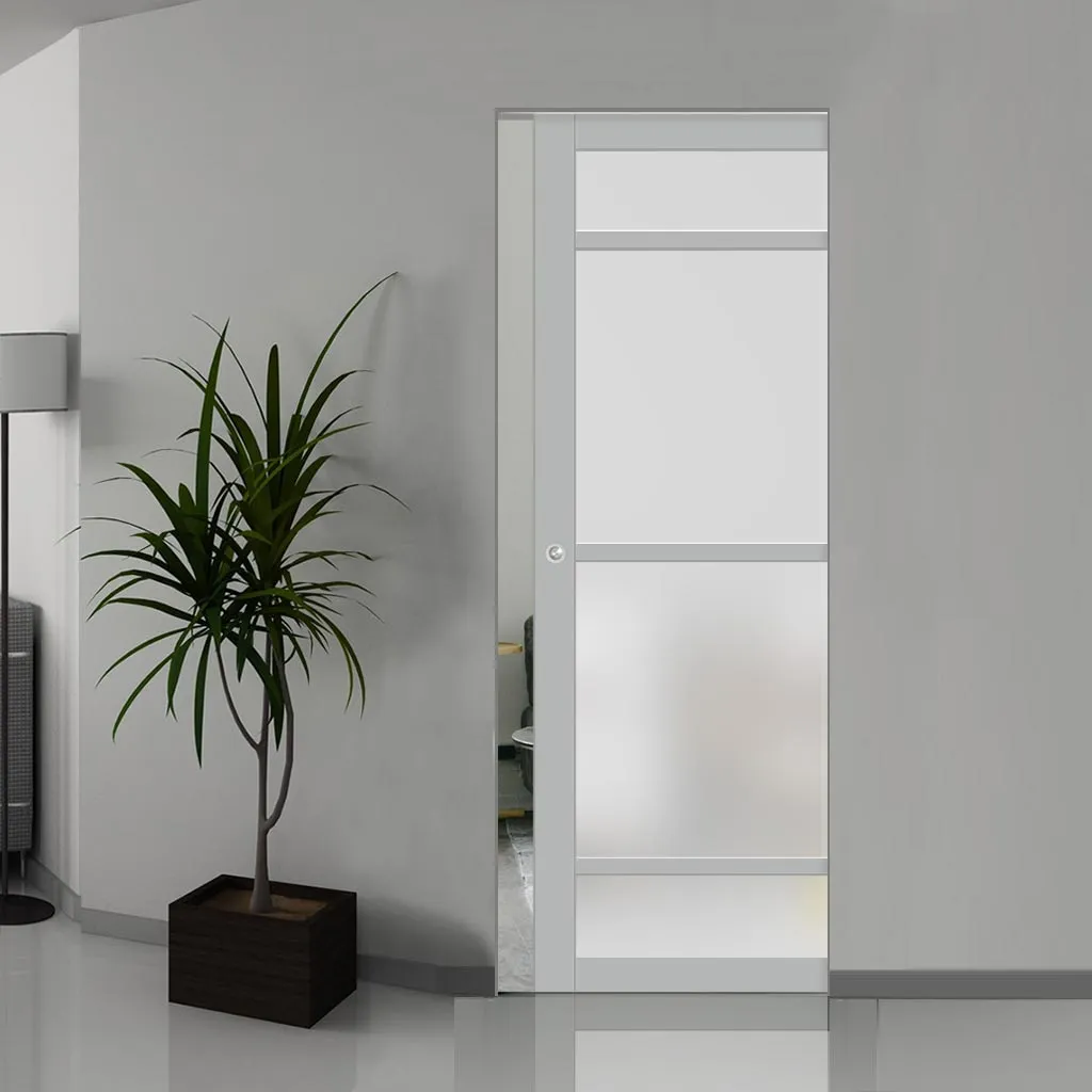 Bespoke Handmade Eco-Urban® Malvan 4 Pane Single Absolute Evokit Pocket Door DD6414SG Frosted Glass - Colour Options