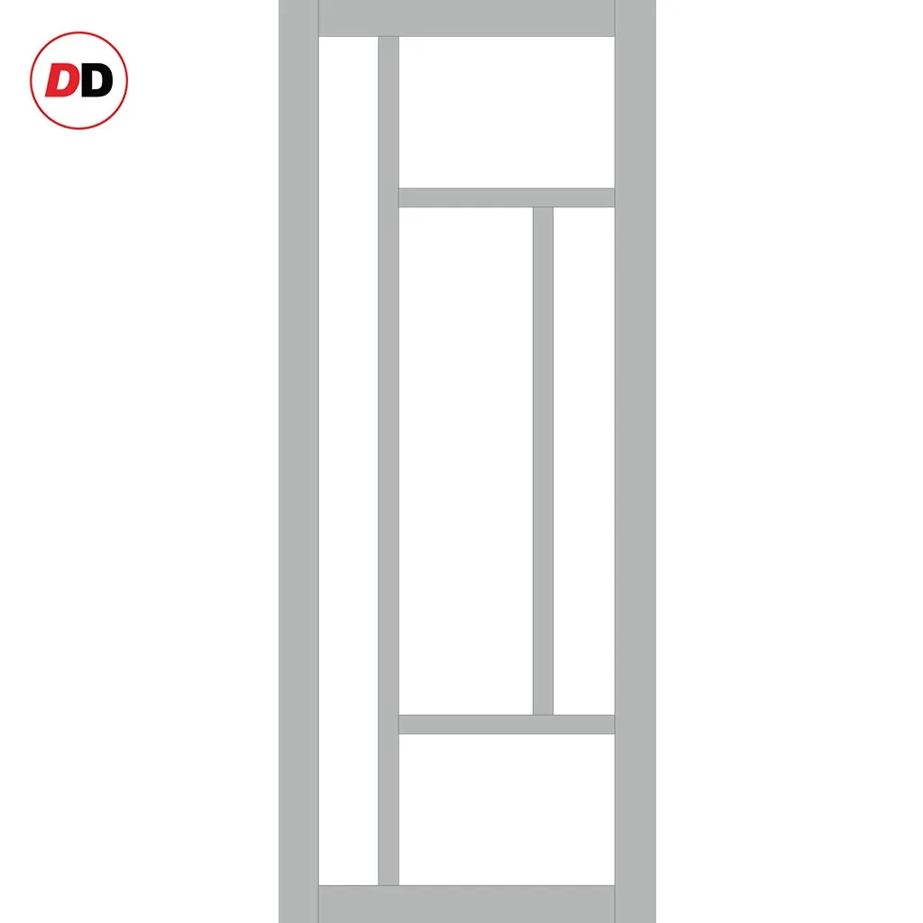 Bespoke Handmade Eco-Urban® Morningside 5 Pane Double Evokit Pocket Door DD6437SG Frosted Glass - Colour Options