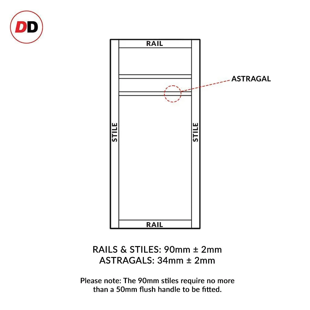 Bespoke Handmade Eco-Urban® Orkney 3 Panel Double Evokit Pocket Door DD6403 - Colour Options