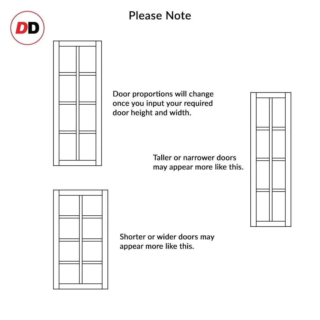 Bespoke Handmade Eco-Urban® Perth 8 Pane Single Absolute Evokit Pocket Door DD6318G - Clear Glass - Colour Options