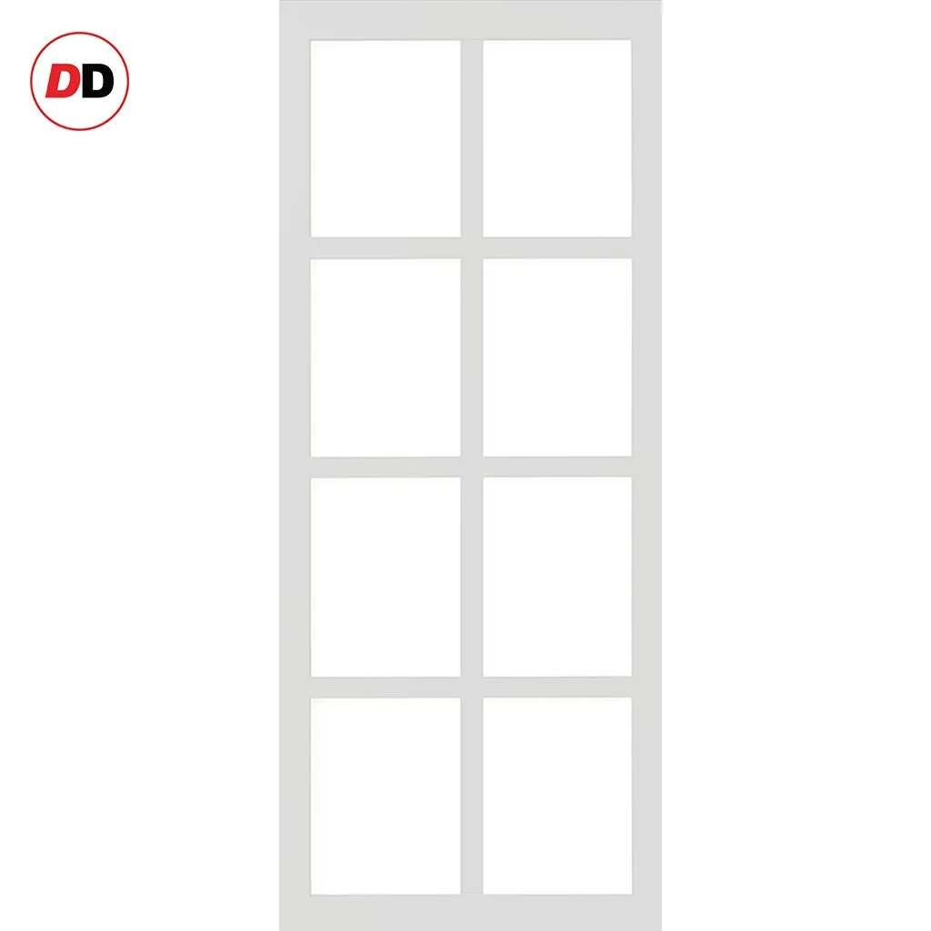 Bespoke Handmade Eco-Urban® Perth 8 Pane Single Absolute Evokit Pocket Door DD6318G - Clear Glass - Colour Options