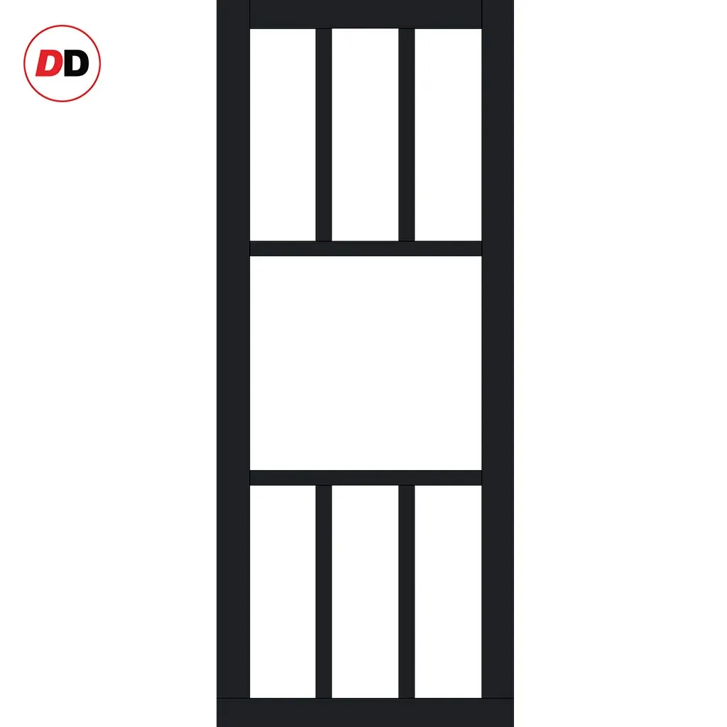 Bespoke Handmade Eco-Urban® Queensland 7 Pane Double Absolute Evokit Pocket Door DD6424SG Frosted Glass - Colour Options