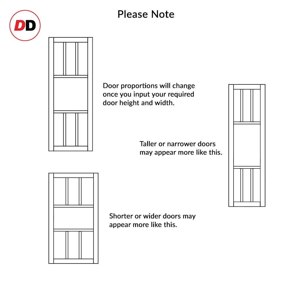 Bespoke Handmade Eco-Urban® Queensland 7 Pane Double Absolute Evokit Pocket Door DD6424SG Frosted Glass - Colour Options