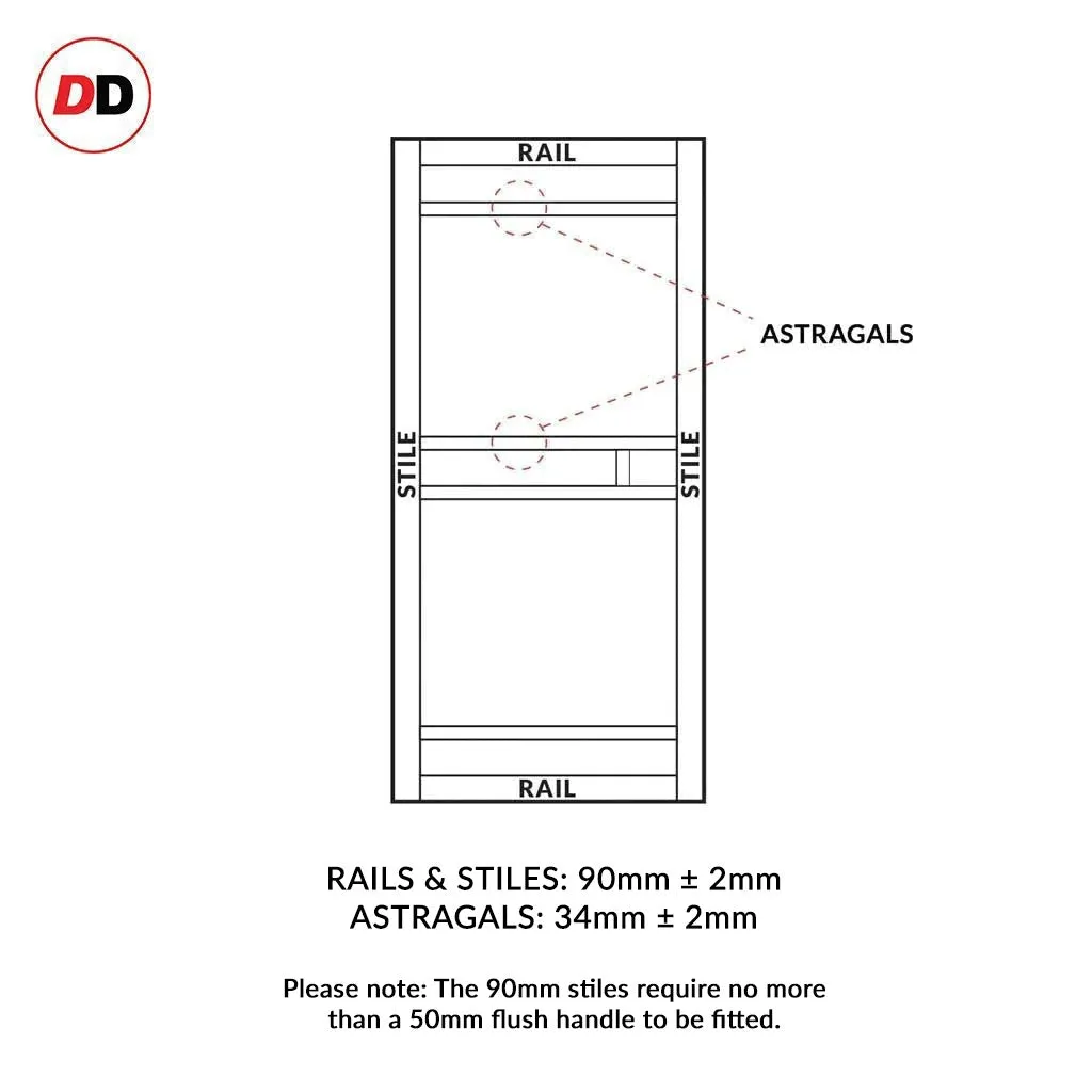 Bespoke Handmade Eco-Urban® Sheffield 5 Pane Single Evokit Pocket Door DD6312G - Clear Glass - Colour Options