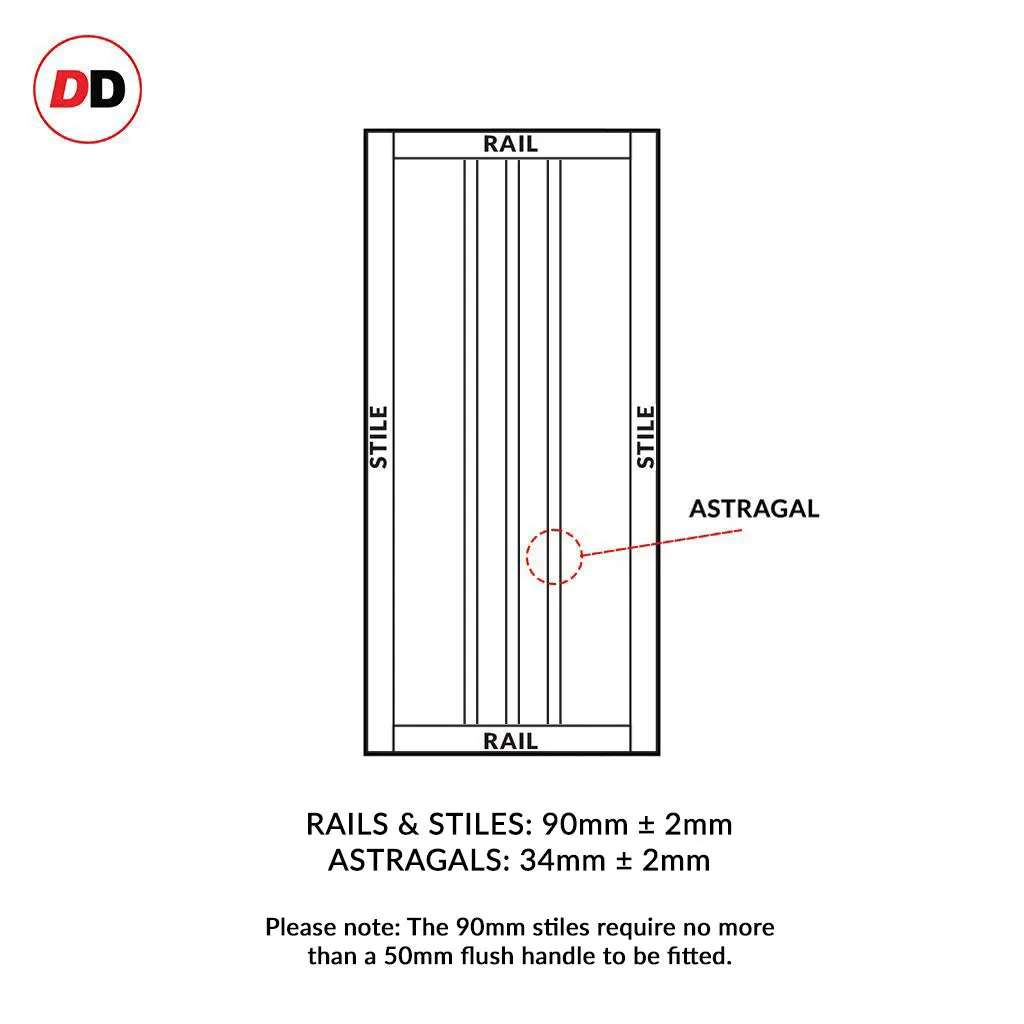 Bespoke Handmade Eco-Urban® Skye 4 Panel Single Evokit Pocket Door DD6435 - Colour Options