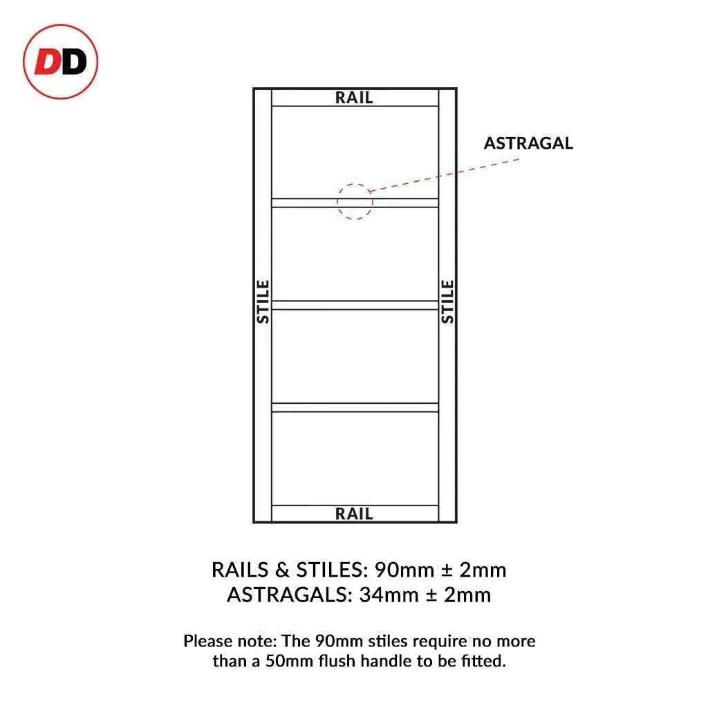 Bespoke Handmade Eco-Urban® Staten 3 Pane 1 Panel Double Evokit Pocket Door DD6310G - Clear Glass - Colour Options