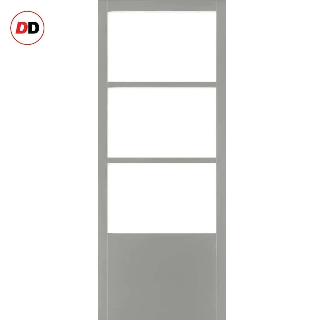 Bespoke Handmade Eco-Urban® Staten 3 Pane 1 Panel Double Evokit Pocket Door DD6310SG - Frosted Glass - Colour Options