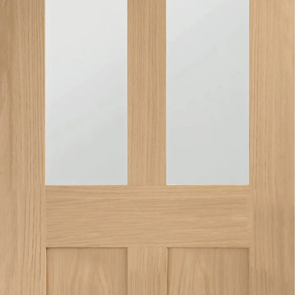 Bespoke Malton Oak Shaker 2P & 2L Glazed Single Pocket Door