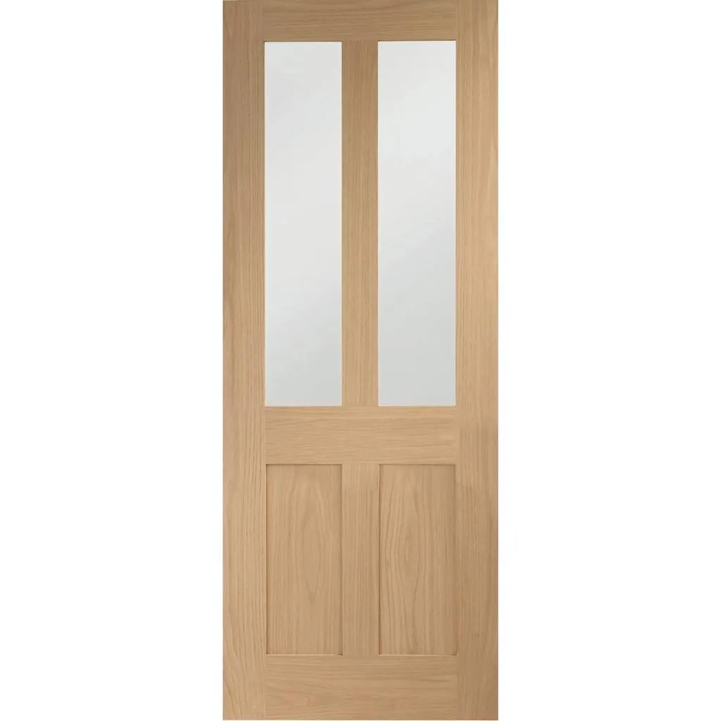 Bespoke Malton Oak Shaker 2P & 2L Glazed Single Pocket Door