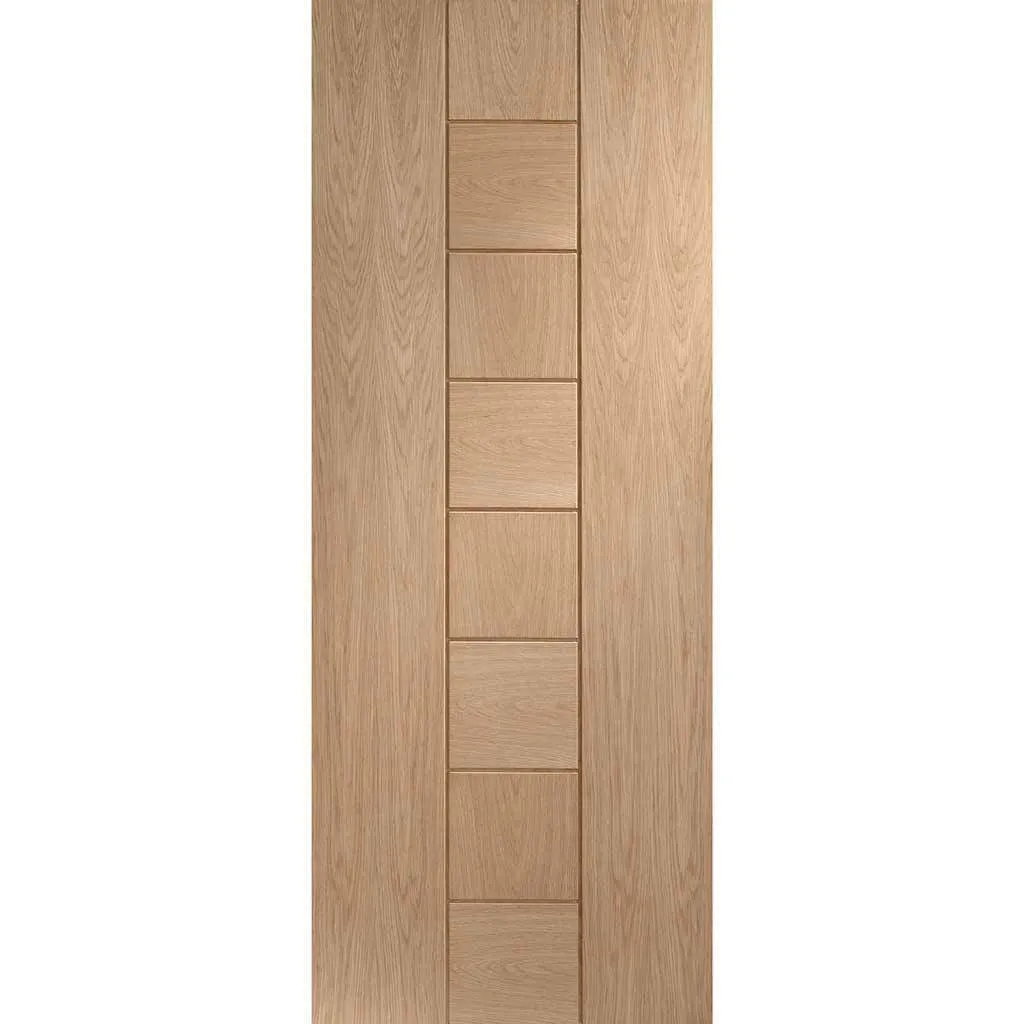 Bespoke Messina Oak Flush Double Frameless Pocket Door - Prefinished