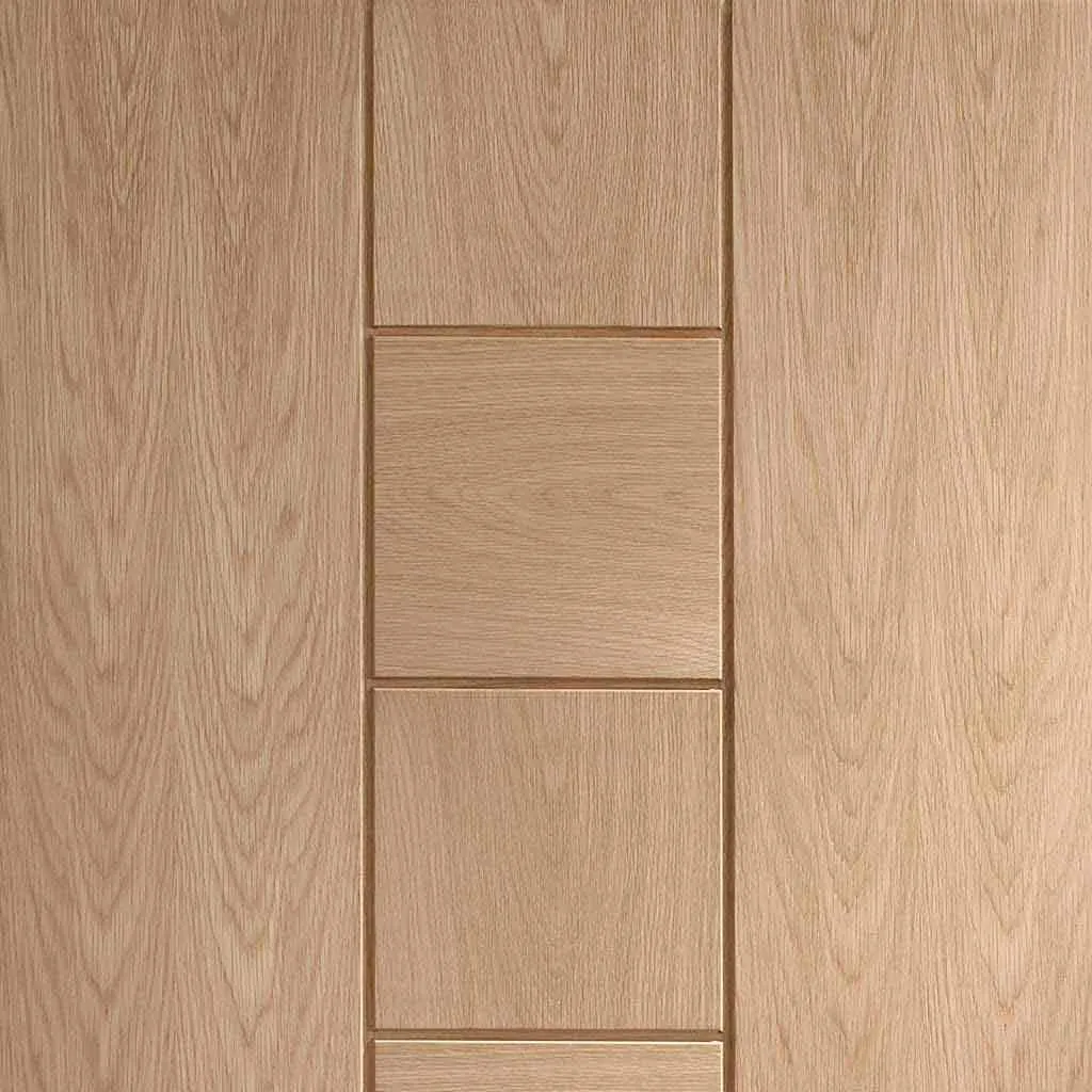 Bespoke Messina Oak Flush Double Frameless Pocket Door - Prefinished