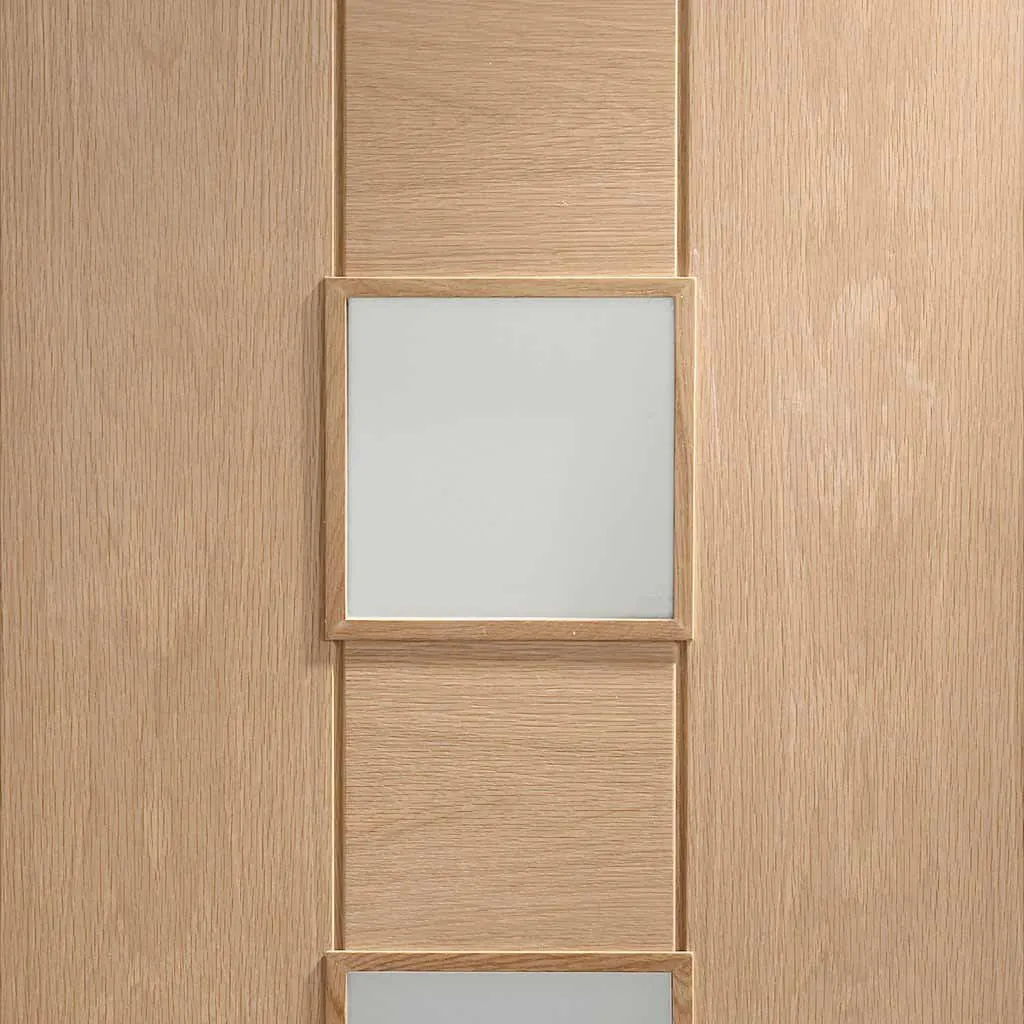 Bespoke Messina Oak Glazed 2 Door Maximal Wardrobe and Frame Kit - Prefinished