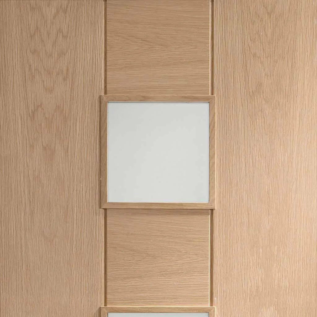 Bespoke Messina Oak Glazed 2 Door Maximal Wardrobe and Frame Kit - Prefinished