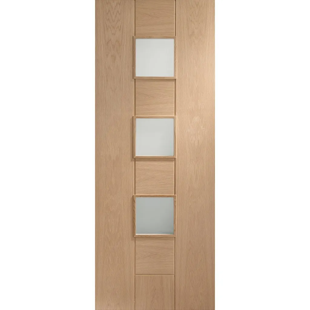 Bespoke Messina Oak Glazed Double Frameless Pocket Door