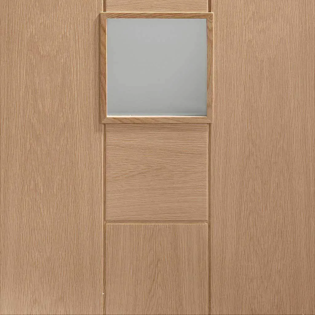 Bespoke Messina Oak Glazed Double Frameless Pocket Door