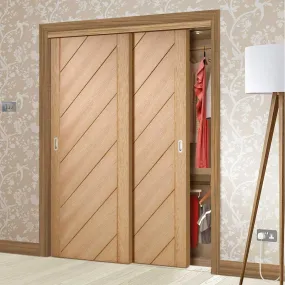 Bespoke Monza Oak 2 Door Maximal Wardrobe and Frame Kit