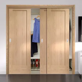 Bespoke P10 Oak 1 Panel 3 Door Maximal Wardrobe and Frame Kit - Prefinished