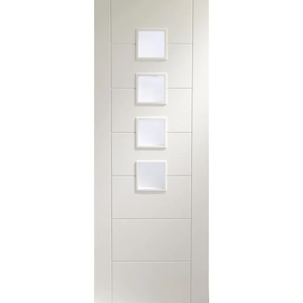 Bespoke Palermo Glazed 3 Door Maximal Wardrobe and Frame Kit - White Primed