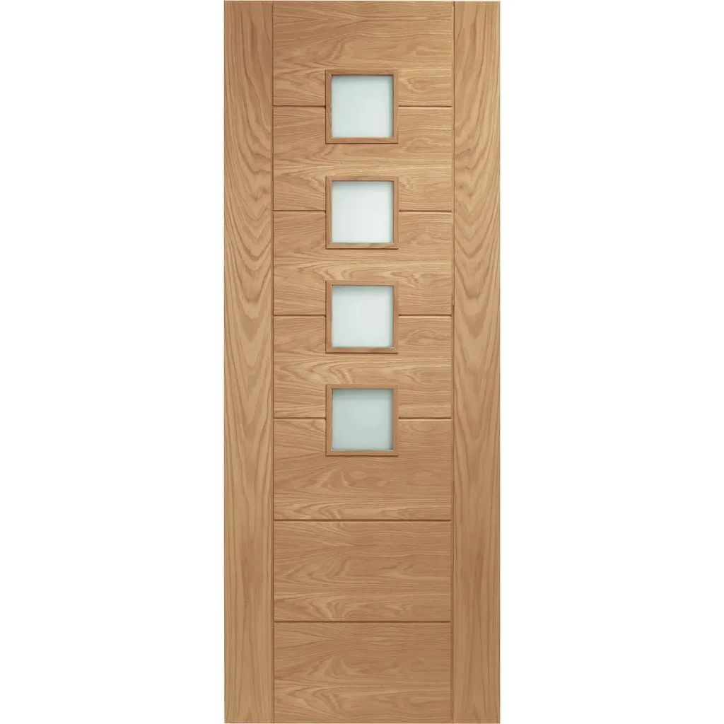 Bespoke Palermo Oak Glazed Double Pocket Door - Prefinished