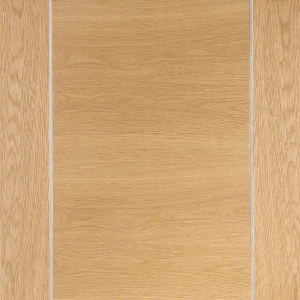 Bespoke Pass-Easi Forli Oak Flush - 3 Sliding Doors and Frame Kit - Aluminium Inlay - Prefinished