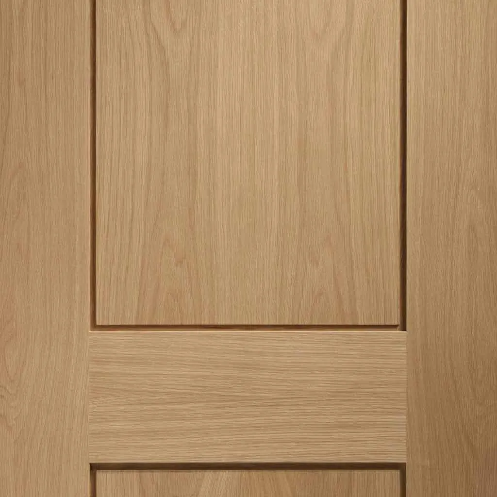 Bespoke Pass-Easi Piacenza Oak 2 Panel Flush - 2 Sliding Doors and Frame Kit - Groove Design