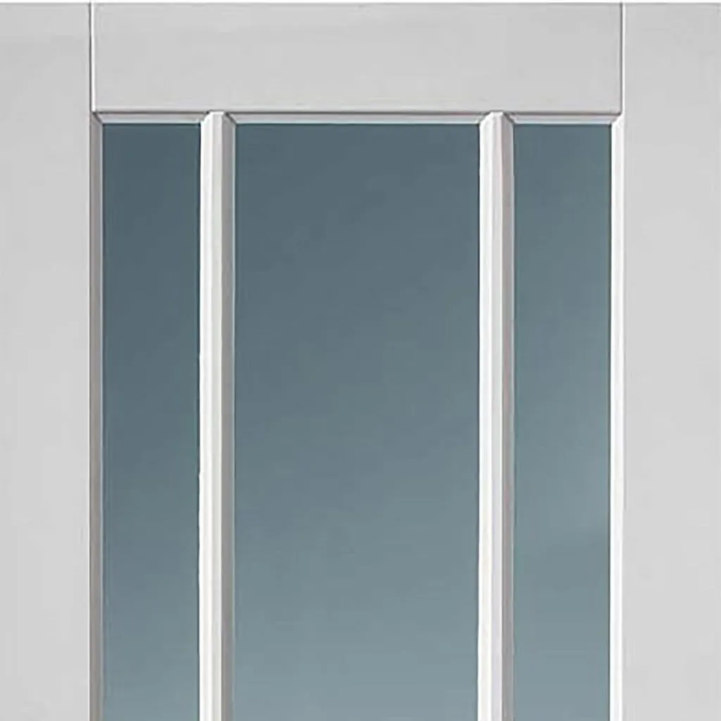 Bespoke Pass-Easi Worcester 3L - 2 Sliding Doors and Frame Kit - Clear Safety Glass - White Primed