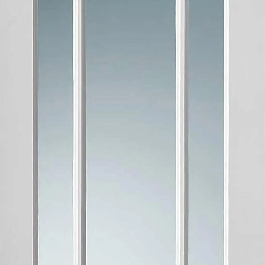 Bespoke Pass-Easi Worcester 3L - 2 Sliding Doors and Frame Kit - Clear Safety Glass - White Primed