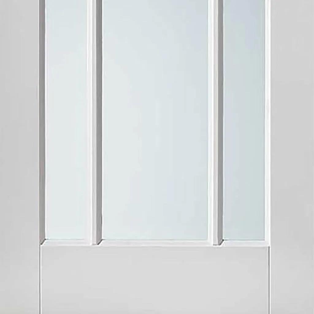 Bespoke Pass-Easi Worcester 3L - 2 Sliding Doors and Frame Kit - Clear Safety Glass - White Primed