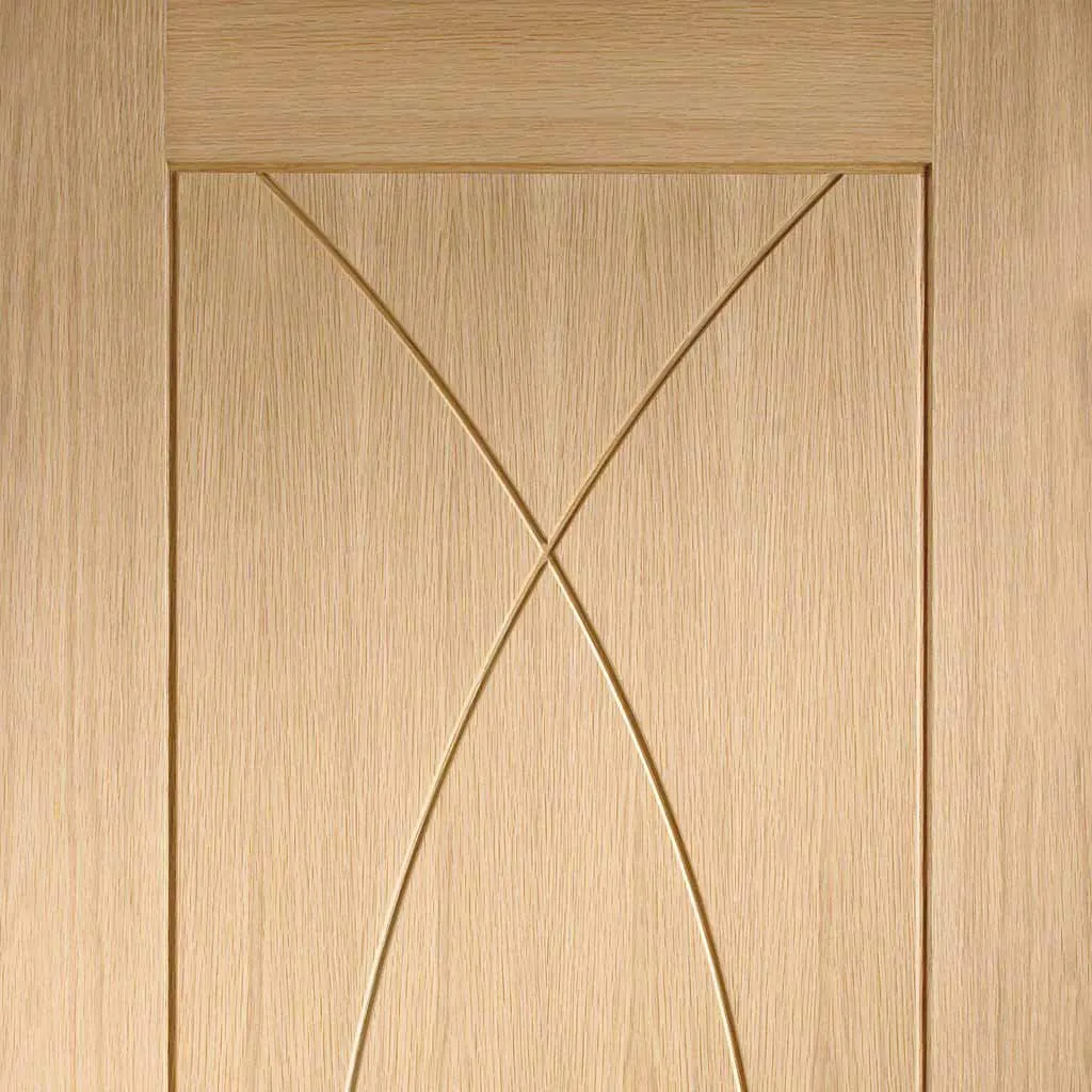 Bespoke Pesaro Oak Flush 4 Door Maximal Wardrobe and Frame Kit - Prefinished