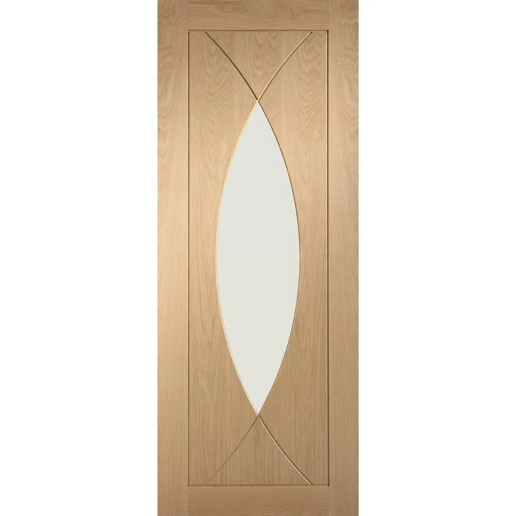 Bespoke Pesaro Oak Glazed Double Pocket Door - Prefinished