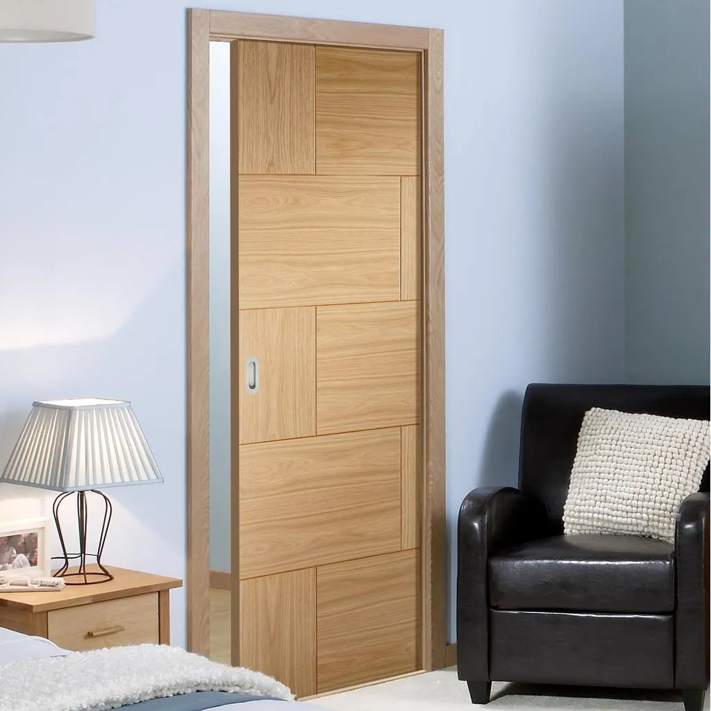 Bespoke Ravenna Oak Flush Single Pocket Door