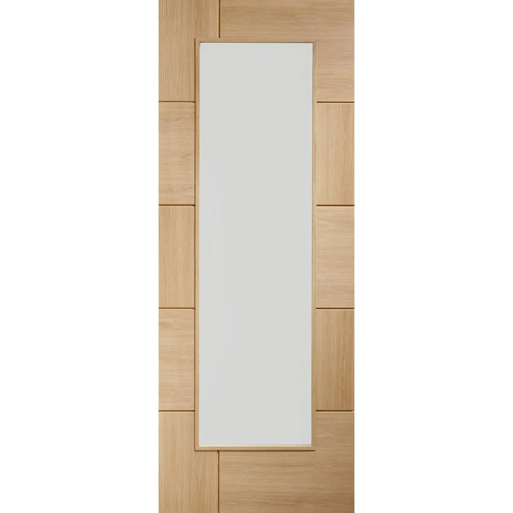 Bespoke Ravenna Oak Glazed Single Pocket Door - Clear Glass