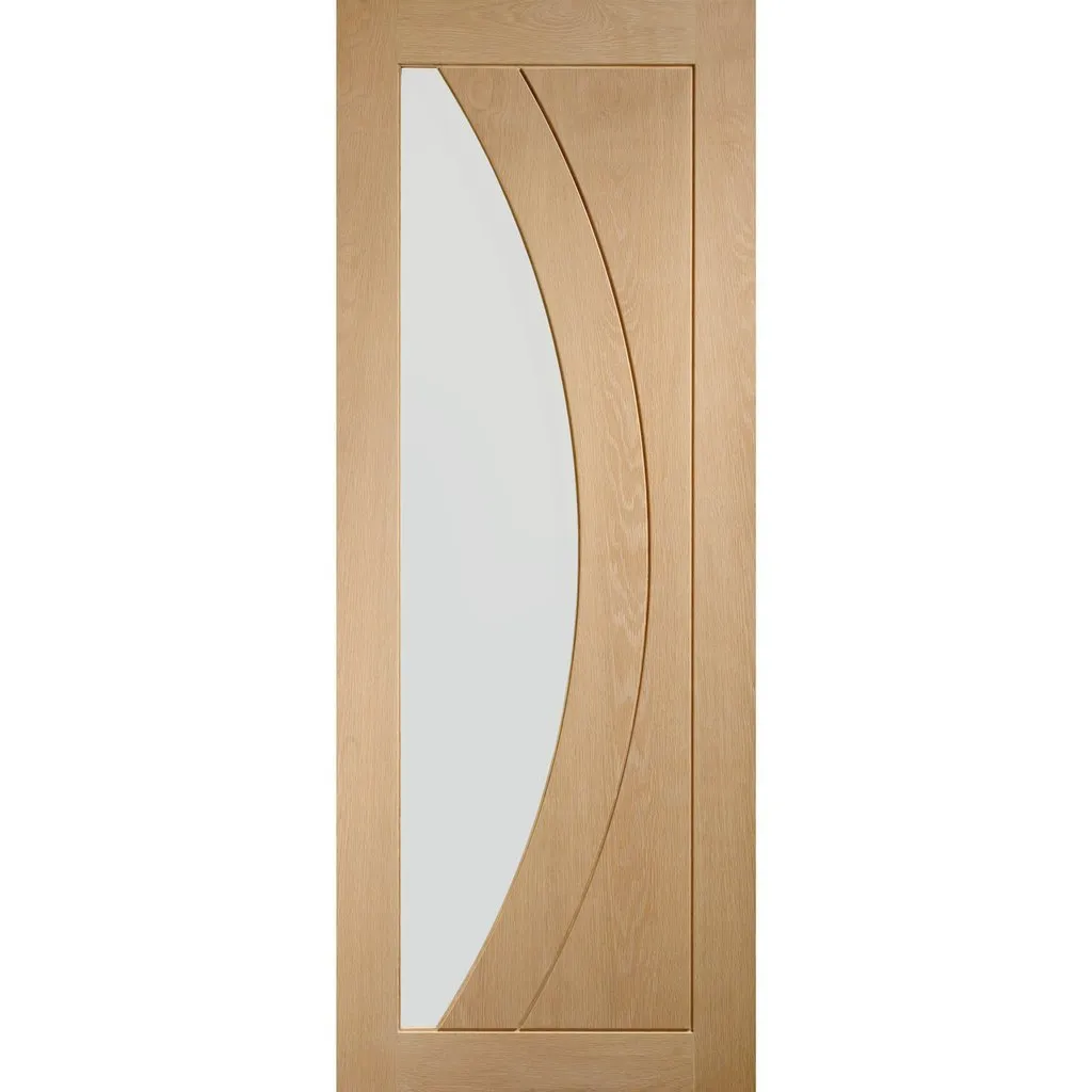 Bespoke Salerno Oak Glazed Single Pocket Door