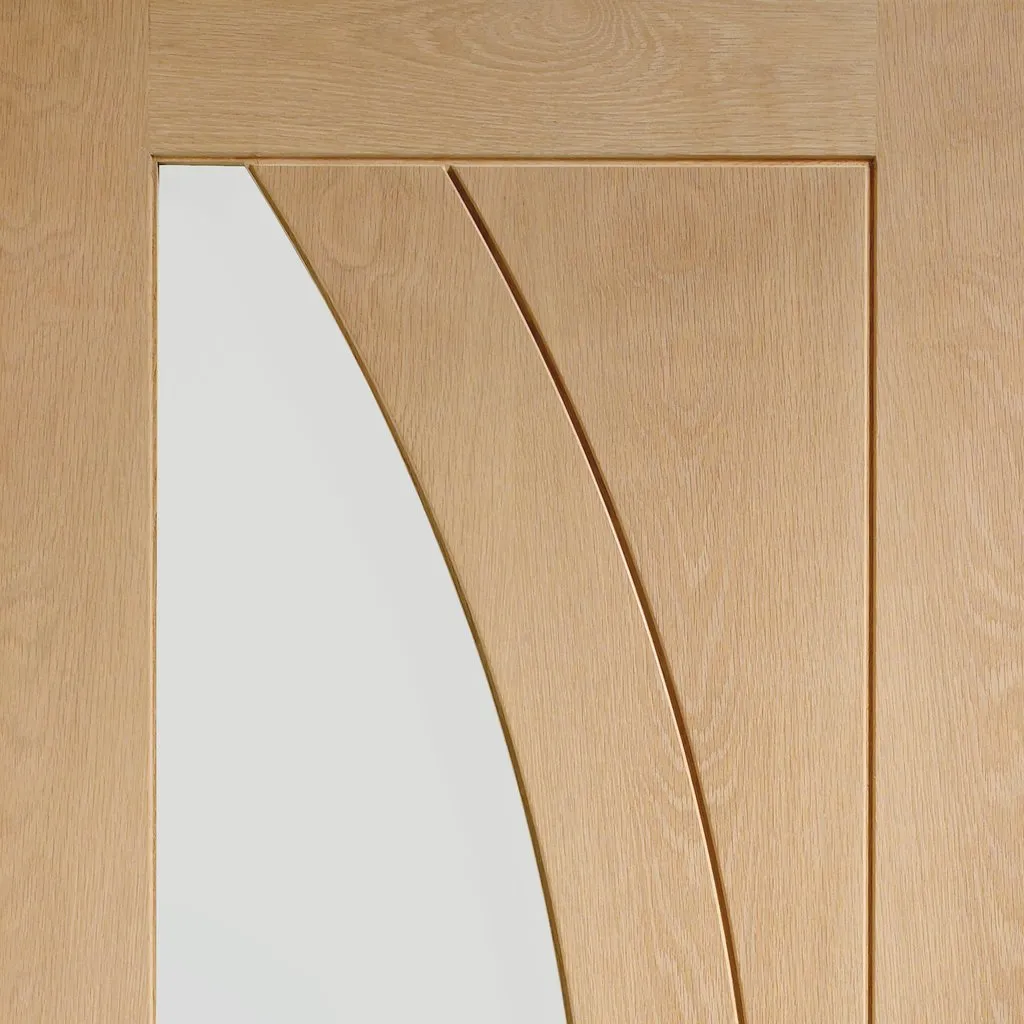 Bespoke Salerno Oak Glazed Single Pocket Door