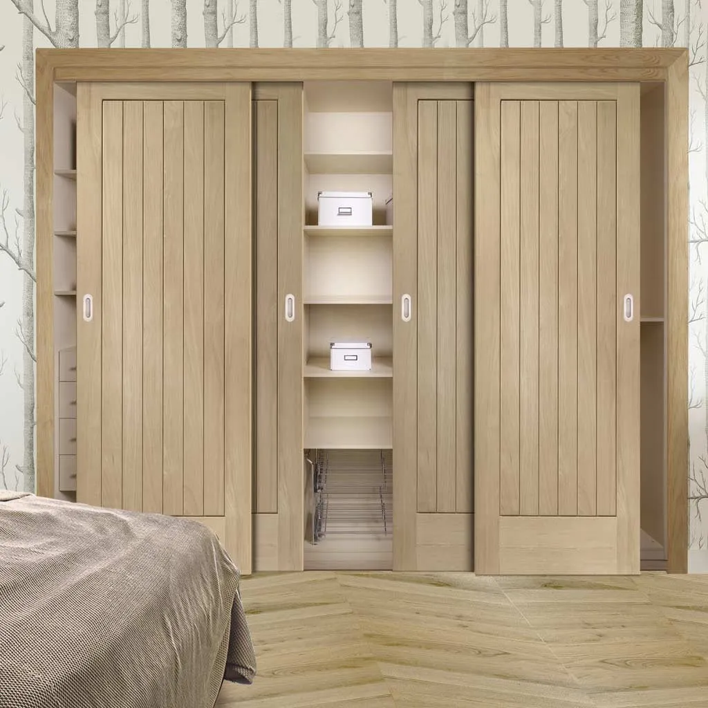 Bespoke Suffolk Oak 4 Door Maximal Wardrobe and Frame Kit