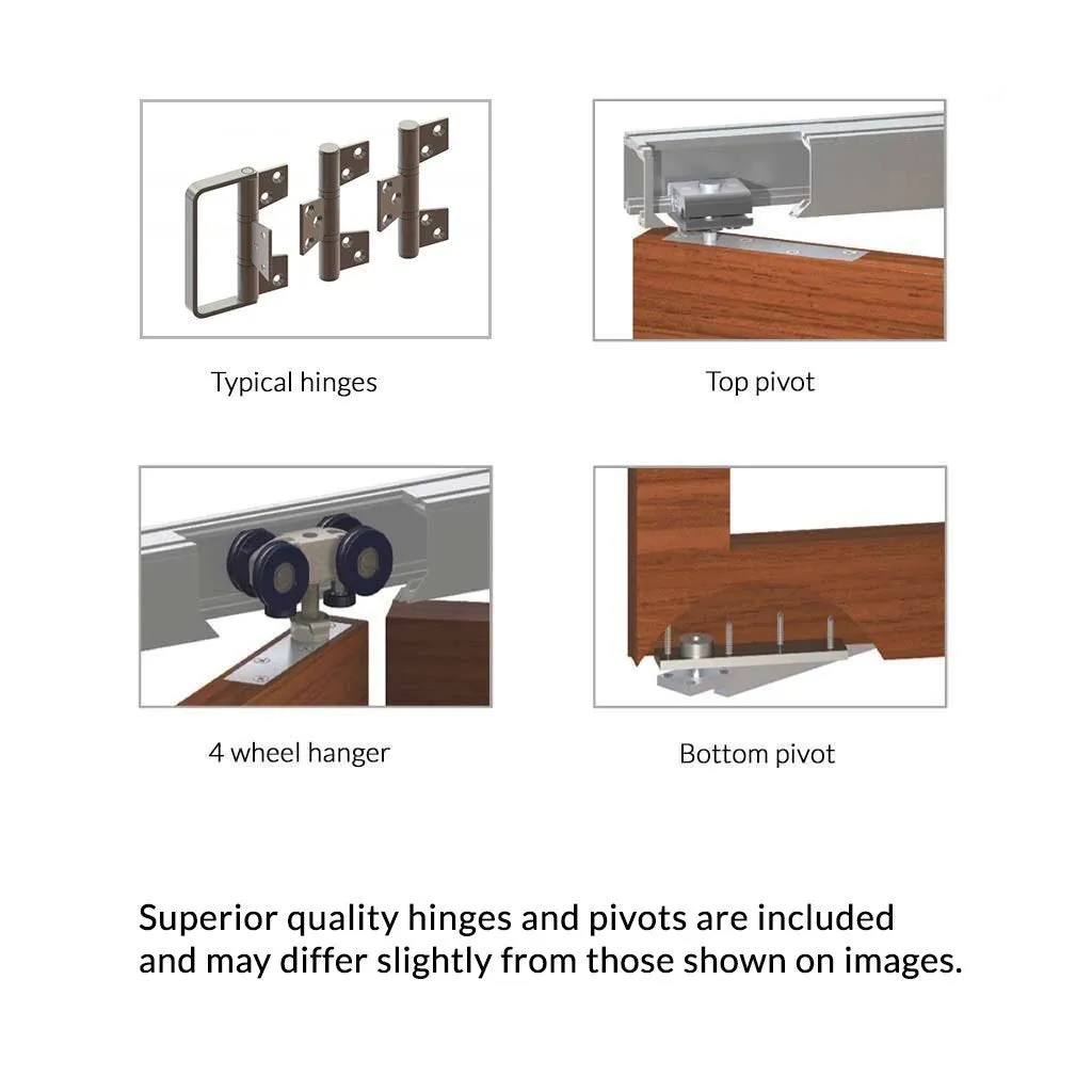 Bespoke Thrufold Forli Oak Flush Folding 3 1 Door - Aluminium Inlay - Prefinished