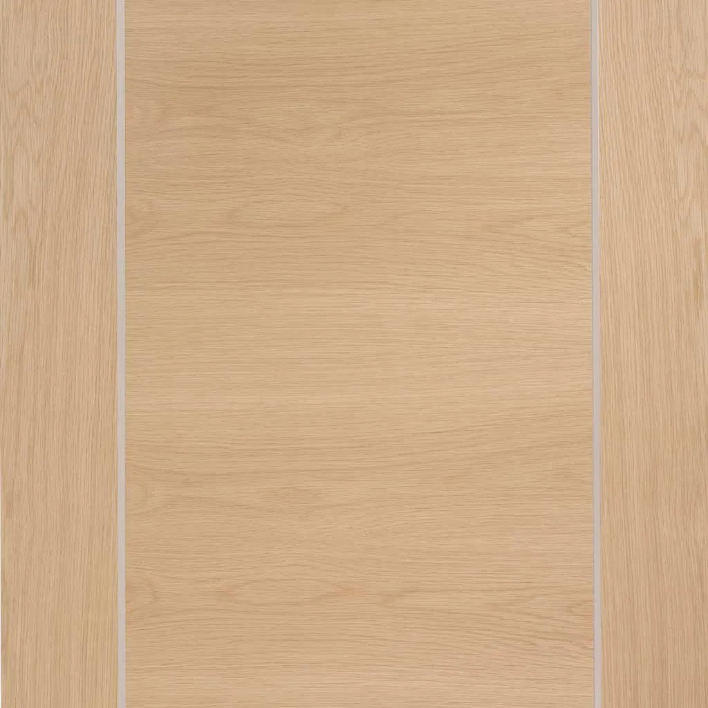 Bespoke Thrufold Forli Oak Flush Folding 3 1 Door - Aluminium Inlay - Prefinished