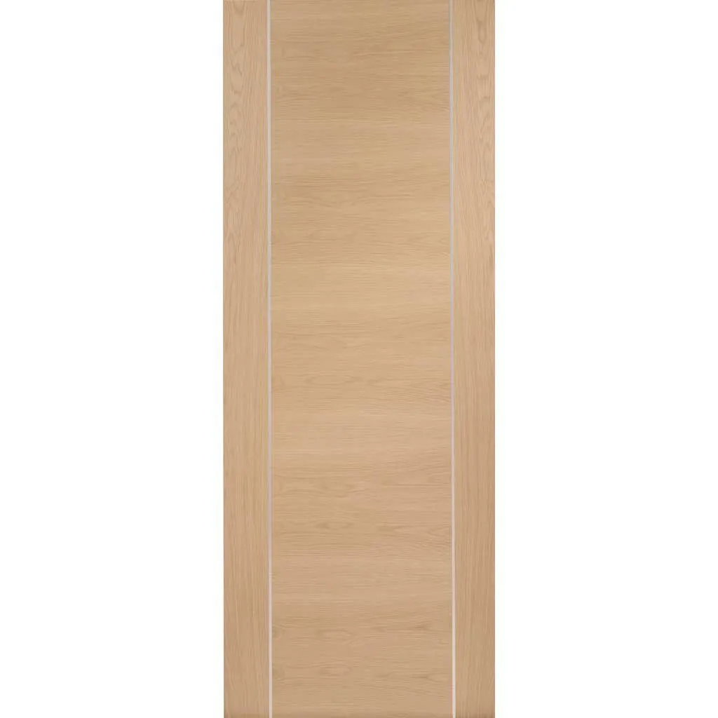 Bespoke Thrufold Forli Oak Flush Folding 3 1 Door - Aluminium Inlay - Prefinished