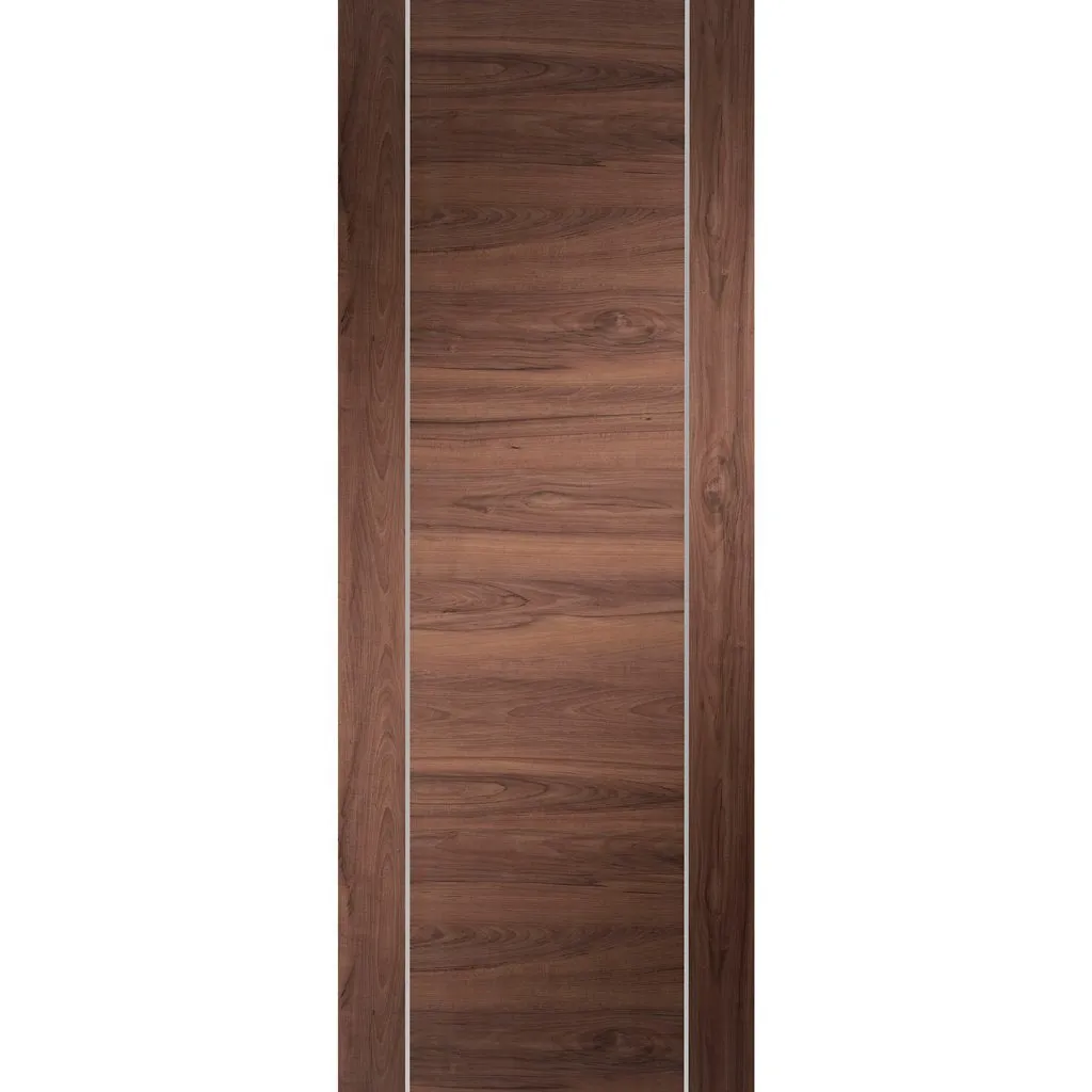 Bespoke Thrufold Forli Walnut Flush Folding 2 1 Door - Aluminium Inlay - Prefinished