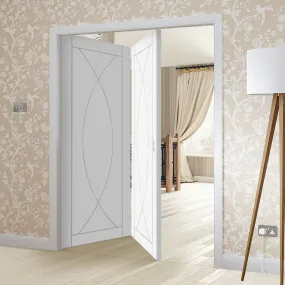 Bespoke Thrufold Pesaro White Primed Flush Folding 2 0 Door