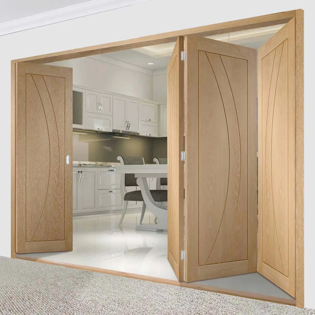 Bespoke Thrufold Salerno Oak Flush Folding 3 1 Door