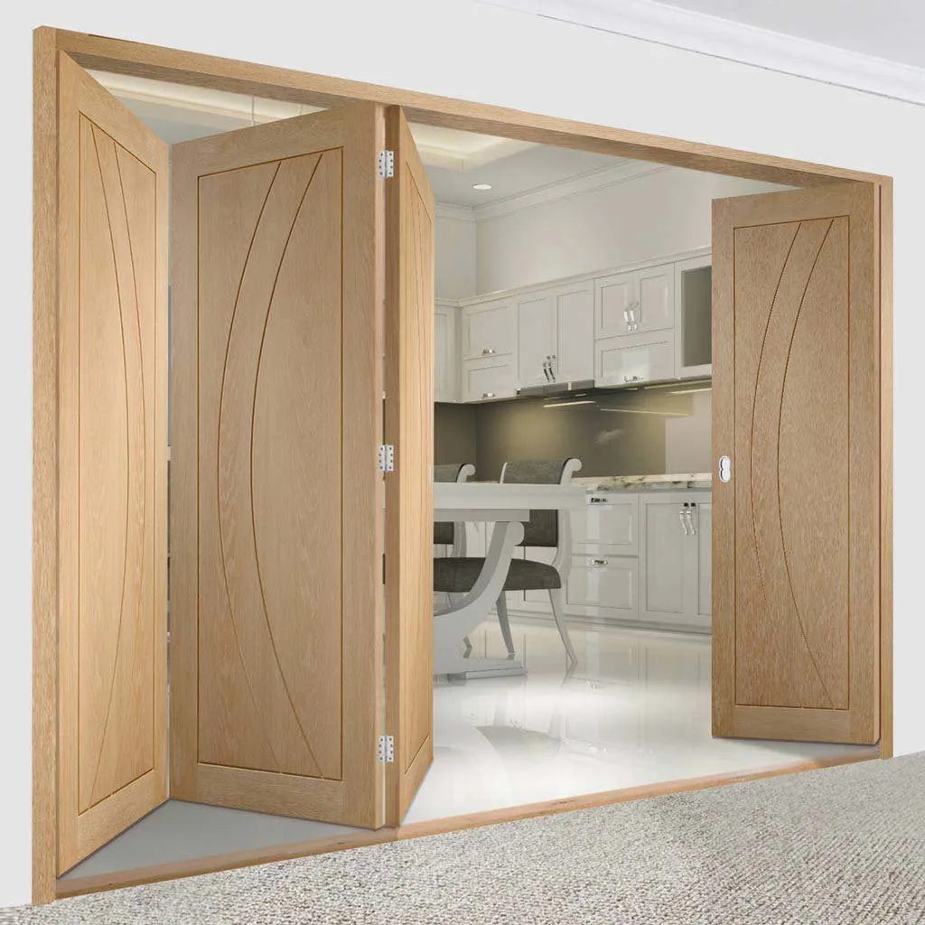 Bespoke Thrufold Salerno Oak Flush Folding 3 1 Door