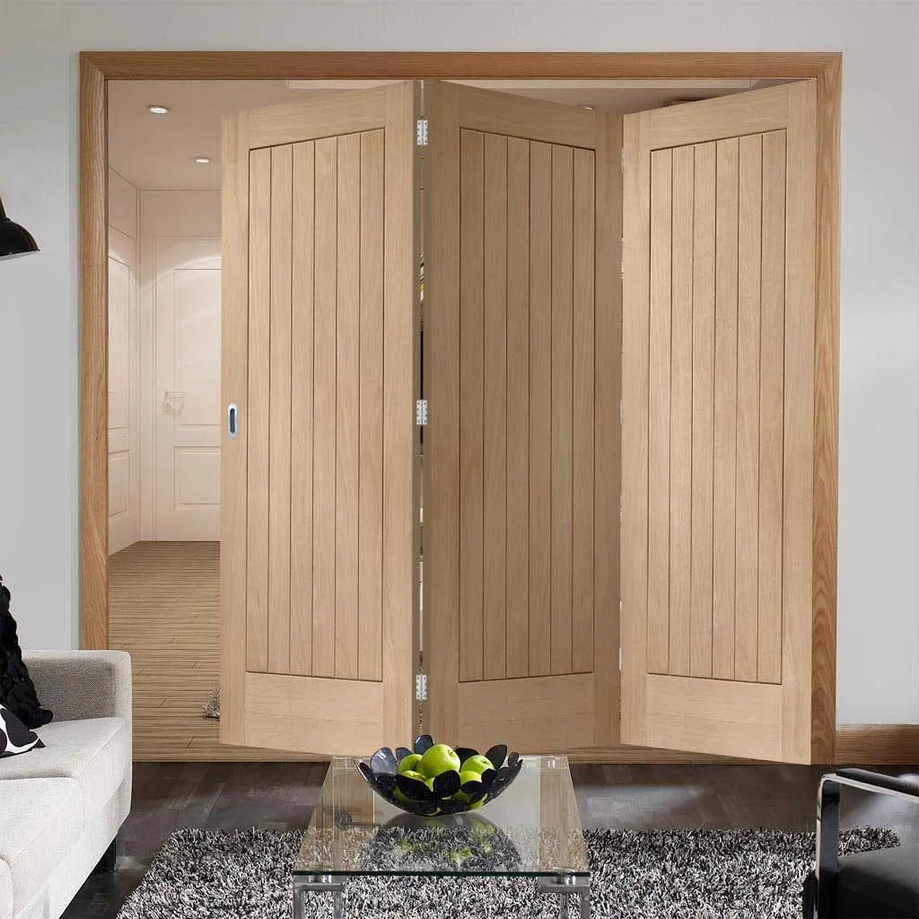 Bespoke Thrufold Suffolk Oak Folding 3 0 Door - Vertical Lining