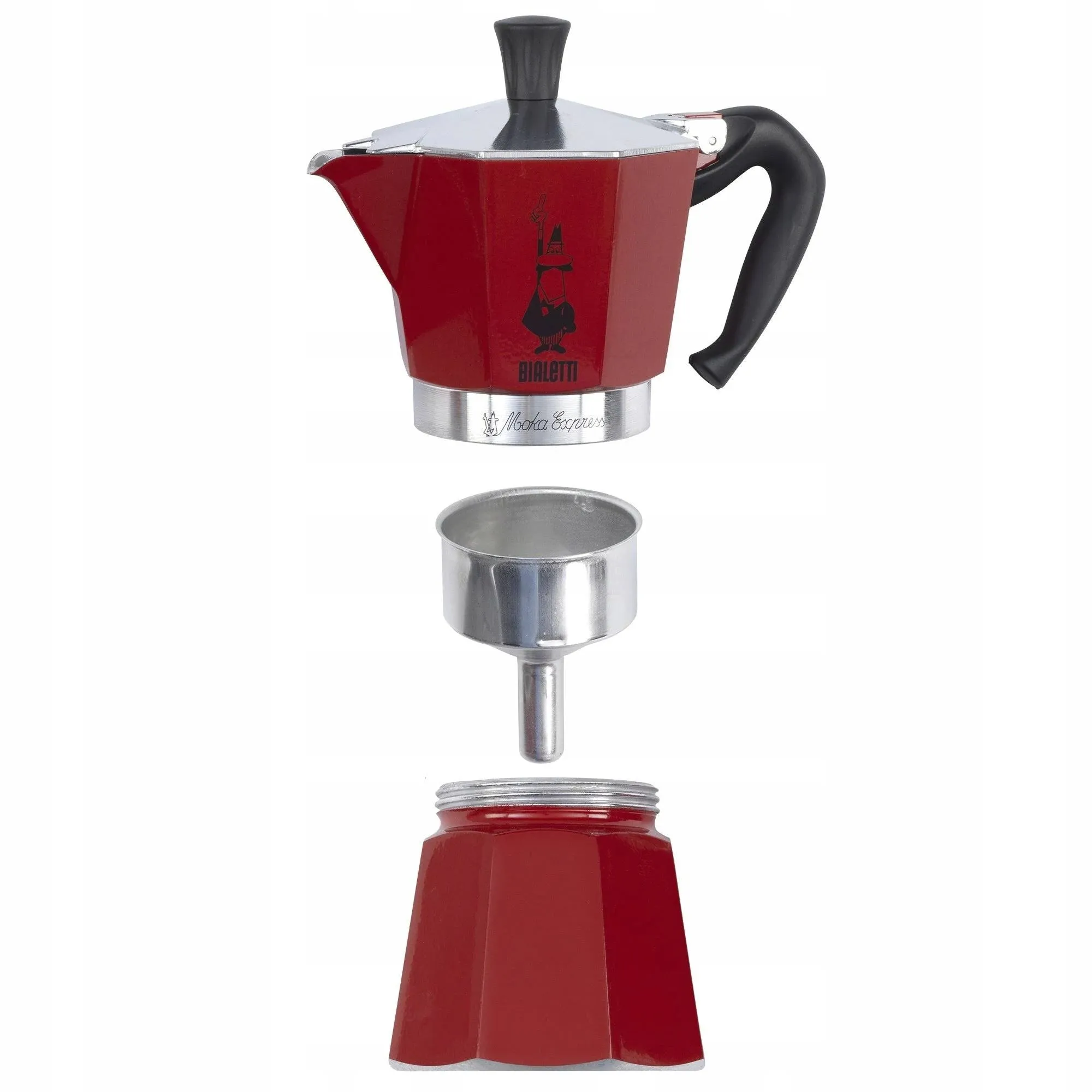 Bialetti Moka Express Stovetop Espresso Maker – 6 Cup – Red