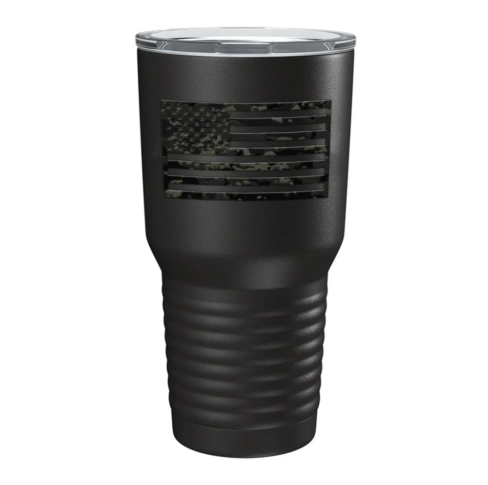 Black Multicam US Flag Tumbler