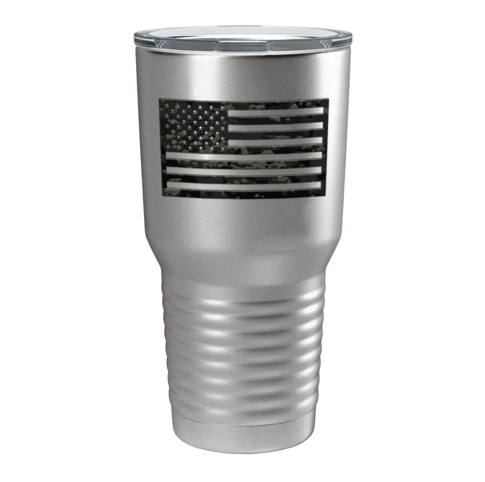 Black Multicam US Flag Tumbler