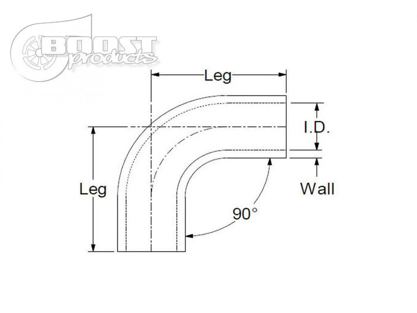 BOOST Products Silicone Elbow 90 Degrees, 30mm (1-3/16") ID, Black